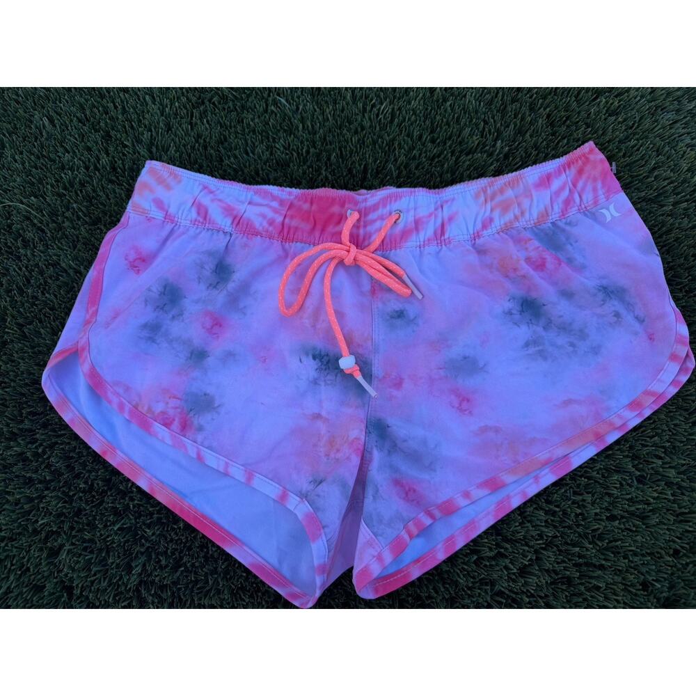 New!! Hurley Hello Kitty Phantom Beachrider Swim Shorts Size Medium Pink Tie Dye